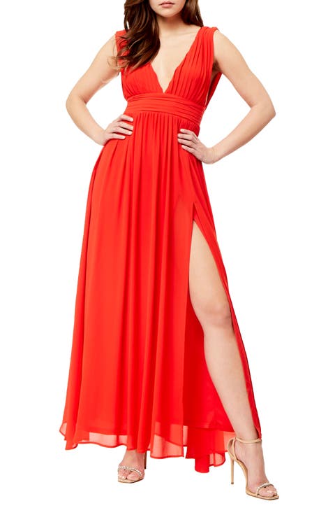 Athen Plunging V-Neck Maxi Dress
