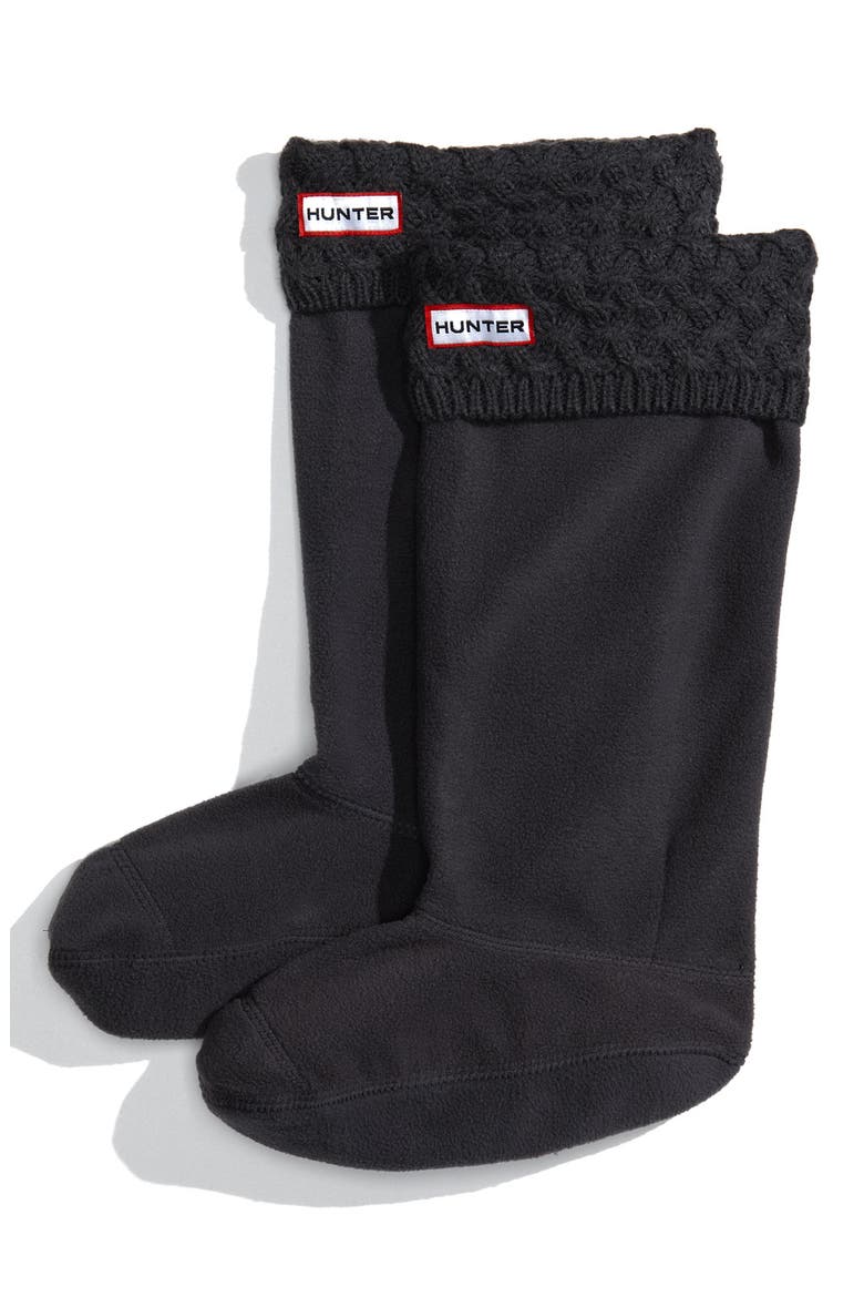 Tall Basket Weave Knit Welly Socks, Main, color, CHARCOAL