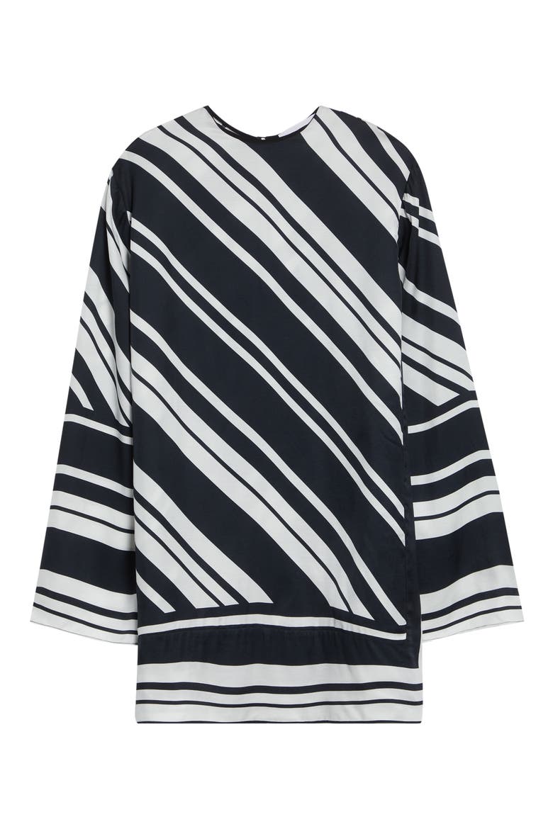 The Leni Striped Long Sleeve Minidress, Alternate, color, BLACK/ WHITE STRIPE