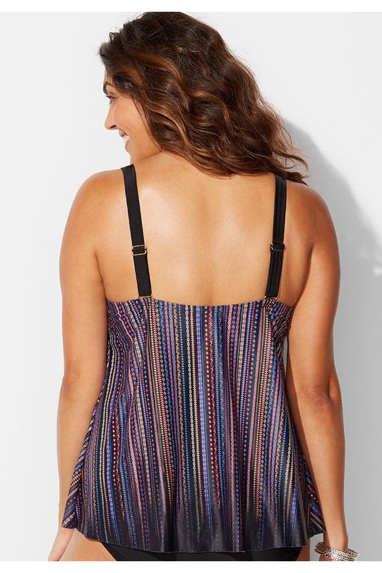 Flyaway Underwire Tankini Top, Alternate, color, Friendship