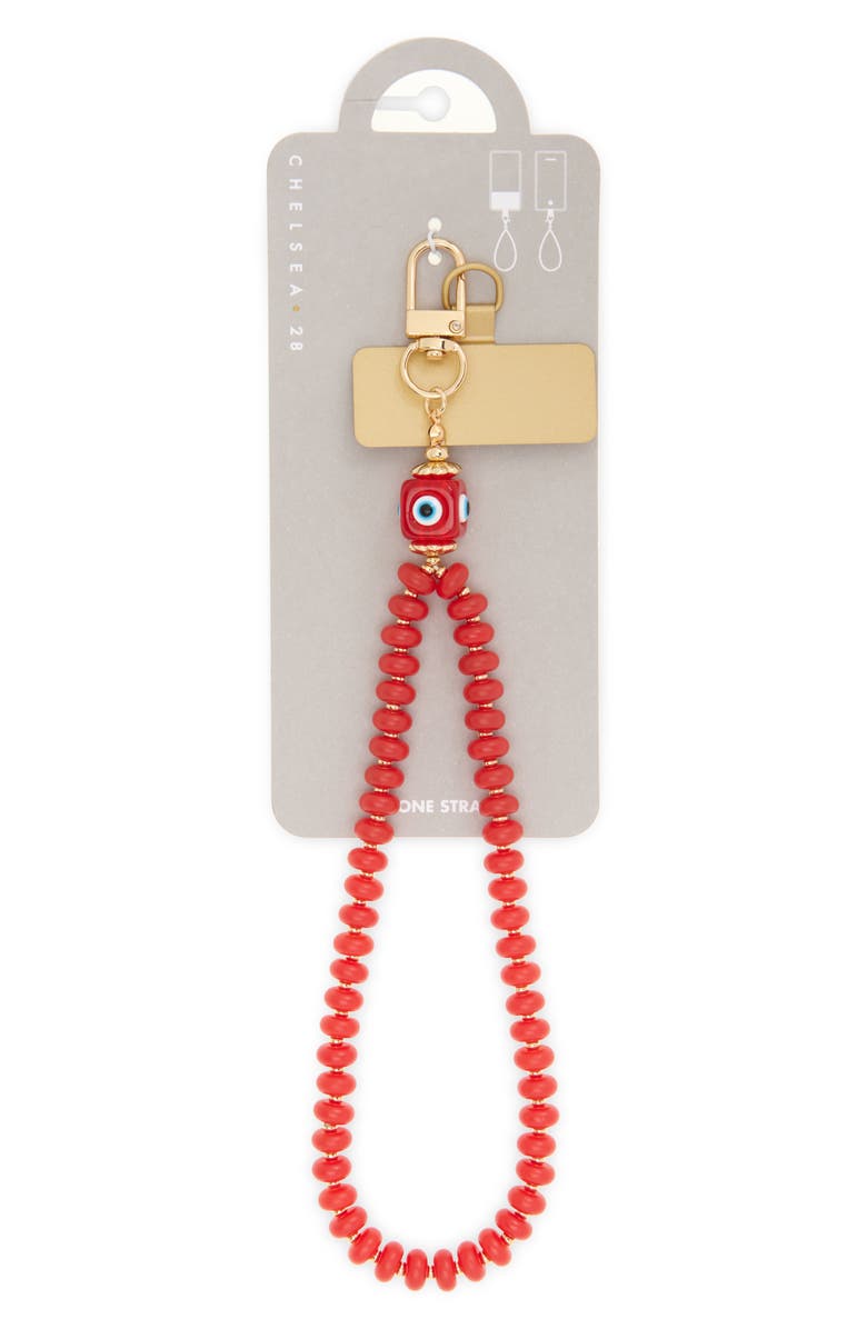 Chelsea28 Evil Eye Beaded Phone Wrist Strap, Alternate, color, Red- Gold