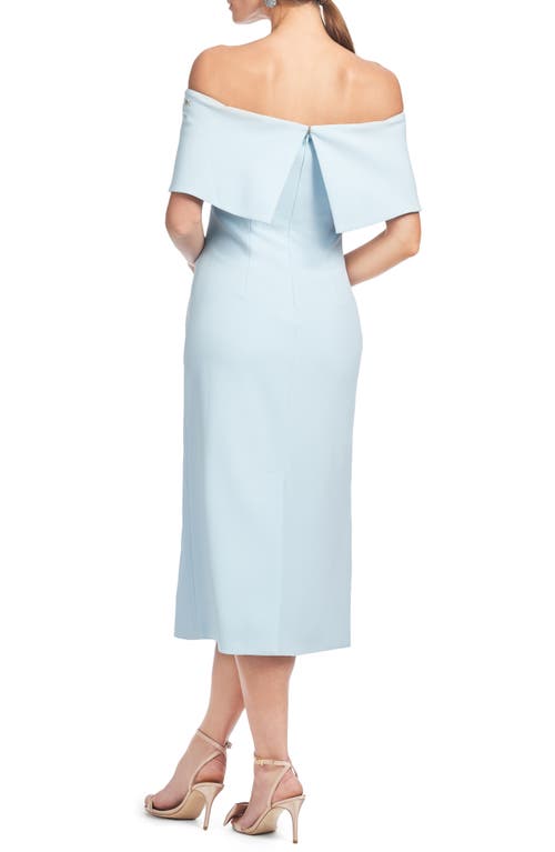 Sachin & Babi Naira Beaded Off The Shoulder Gown In Ice Blue
