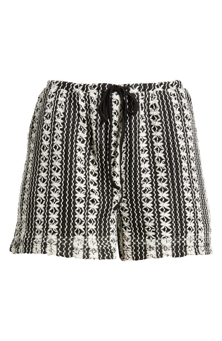 VERO MODA Ohio Tie Waist Shorts, Alternate, color, Black Stripes Snow