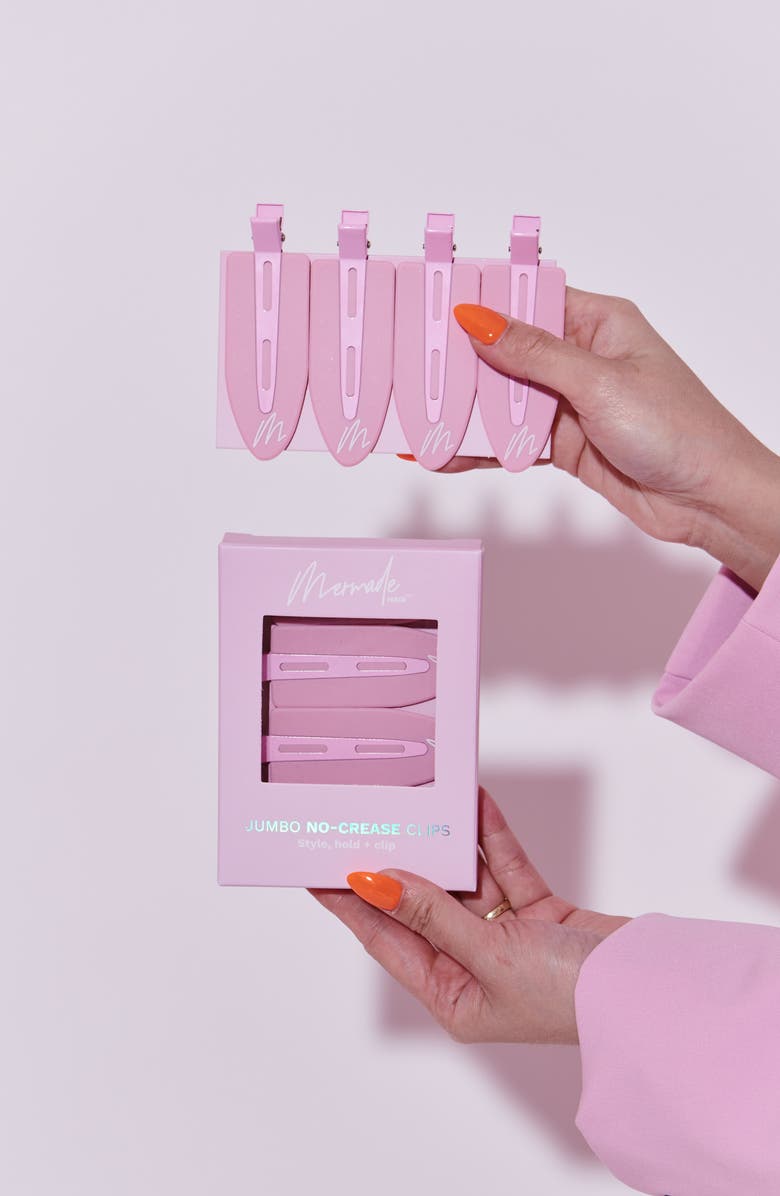 Mermade Hair 4-Pack Jumbo No-Crease Hair Clips, Alternate, color, Pink