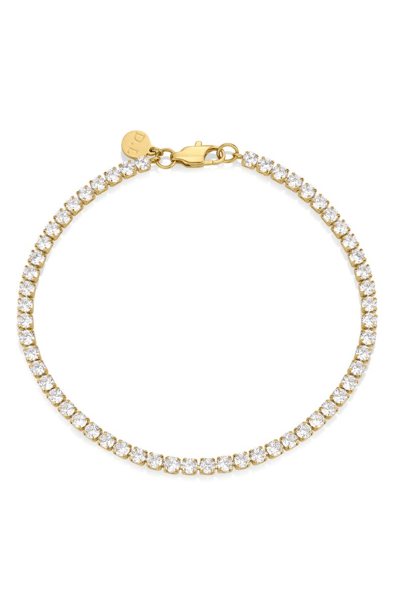 D.LOUISE Cubic Zirconia Tennis Bracelet, Main, color, Gold