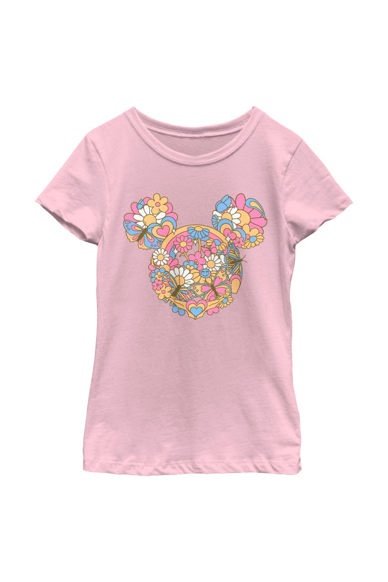 Girls' Flowers and Butterflies Ears Graphic Tee, Main, color, Light Pink