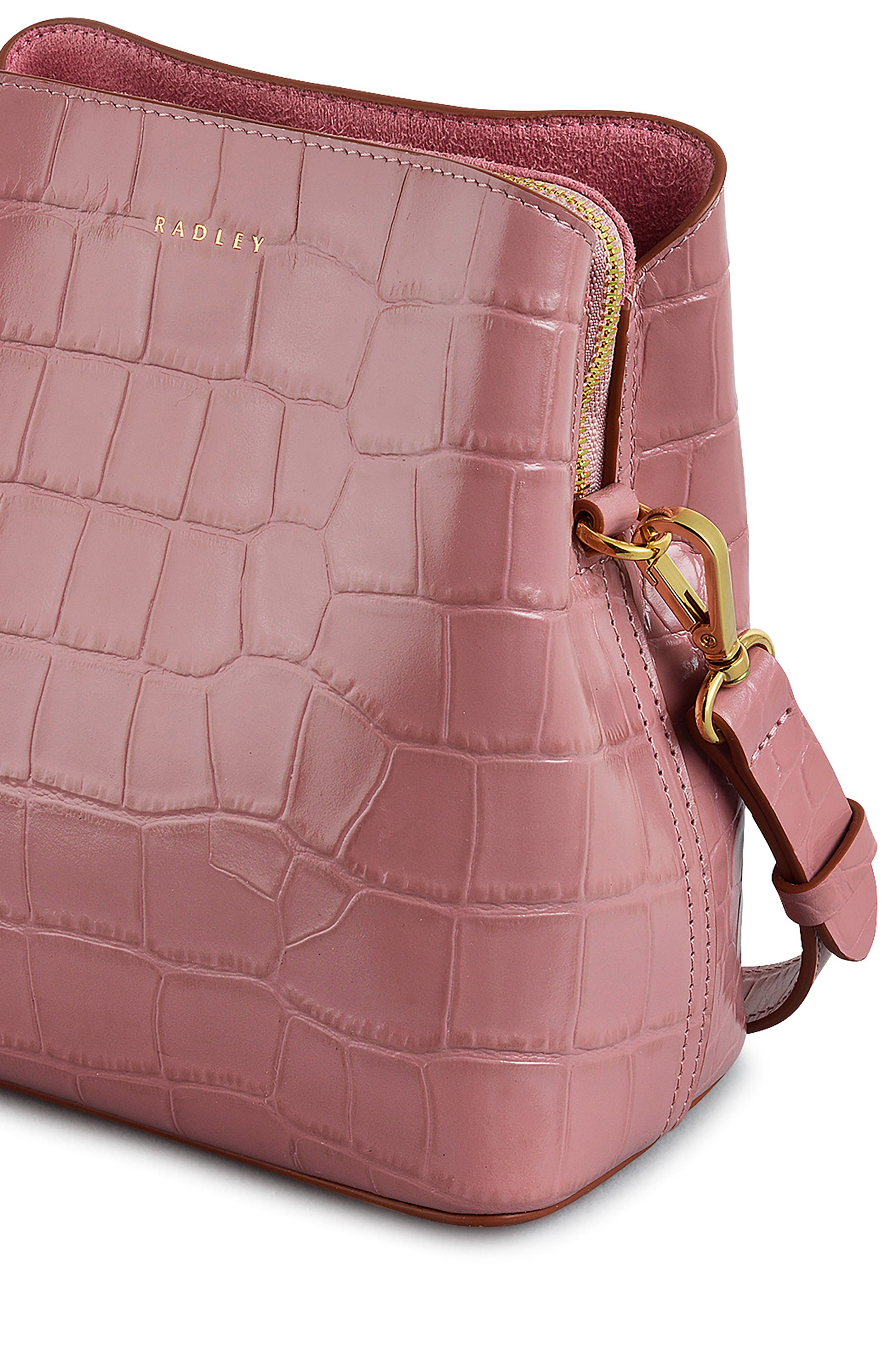 Radley Dukes Place - Faux Croc Small Compartment Crossbody Bag, Alternate, color, French Rose