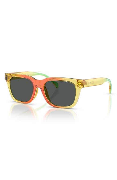 Versace 47mm Small Square Sunglasses In Yellow/orange/dark Grey