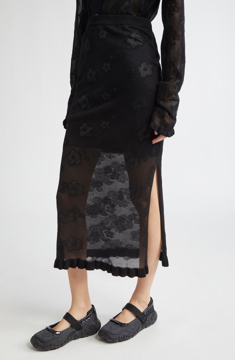 Cecilie Bahnsen Pegonia Sheer Jacquard Pencil Skirt, Alternate, color, 