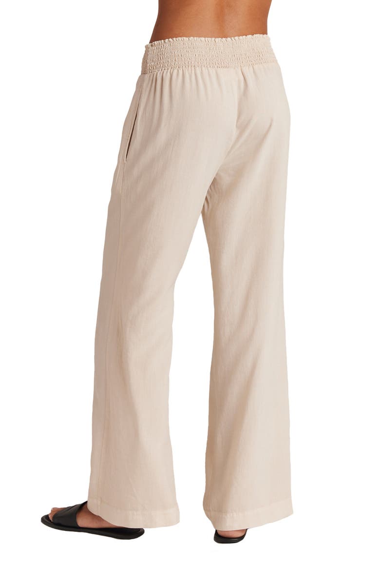 Smock Waist Wide Leg Pants, Alternate, color, WHITE/ SAND/ BLACK