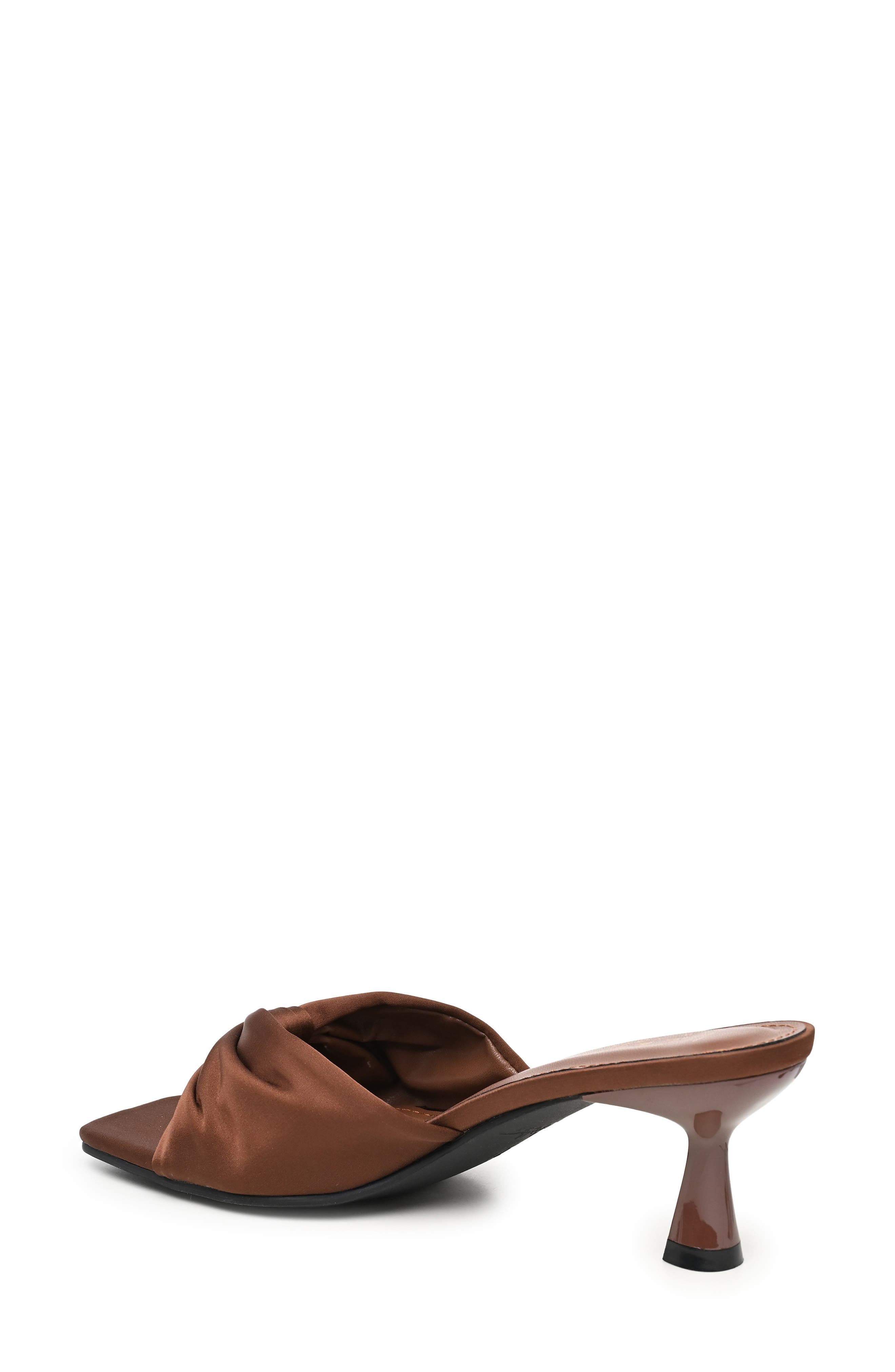 Bow Mule Sandal, Alternate, color, BROWN SATIN
