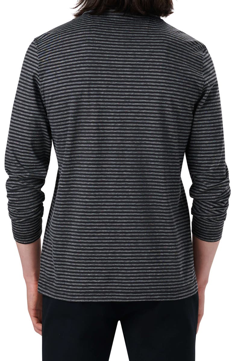 Bugatchi Stripe Cotton Long Sleeve Polo, Alternate, color, 