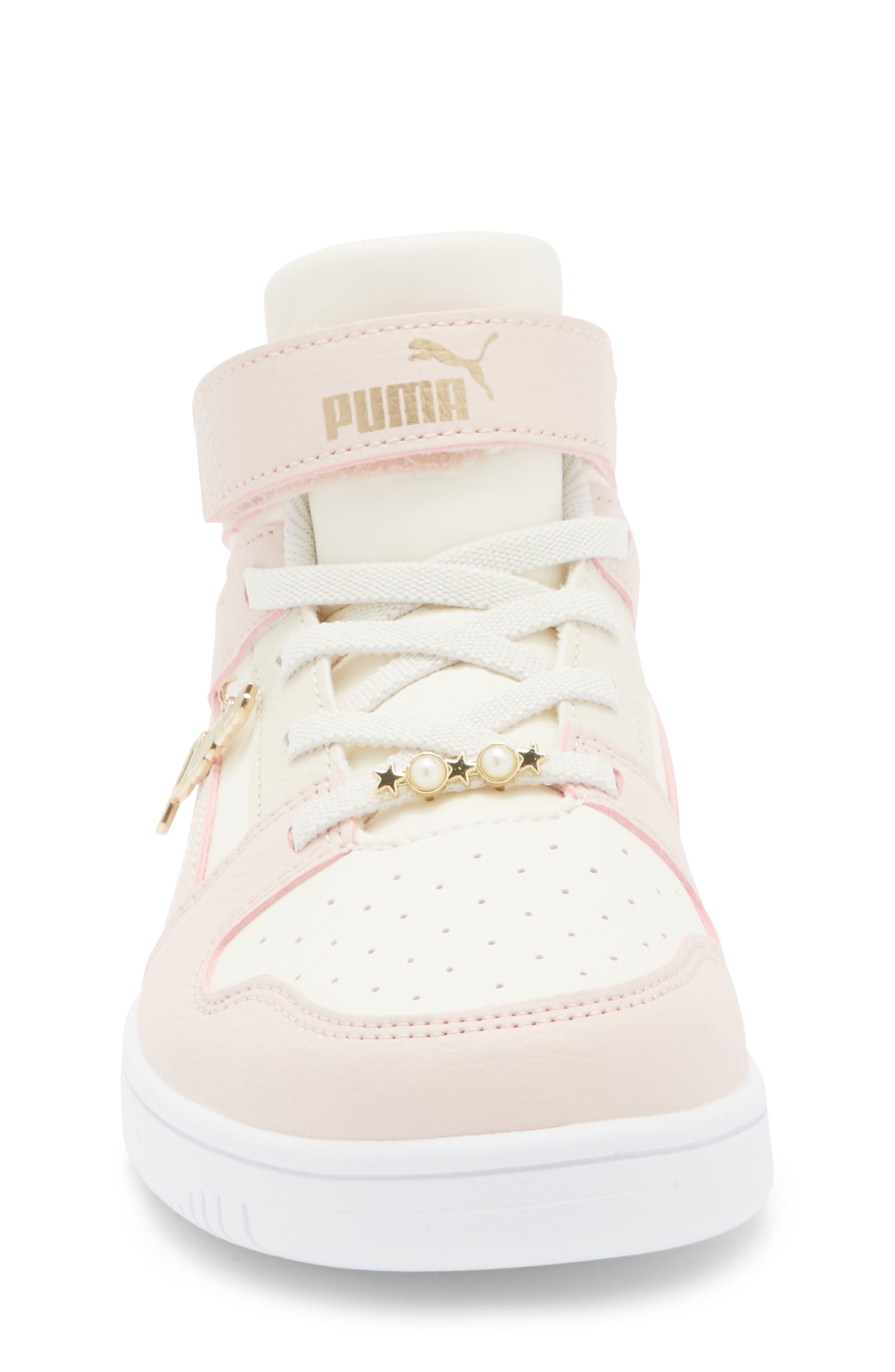 PUMA Kids' Rebound Layup High Top Sneaker, Alternate, color, Frosted Ivory/ Island Pink