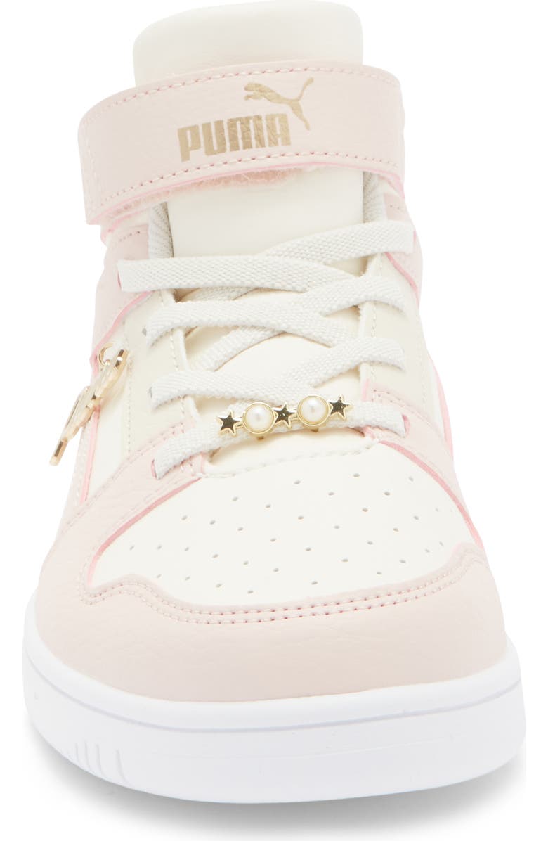 PUMA Kids' Rebound Layup High Top Sneaker, Alternate, color, Frosted Ivory/ Island Pink