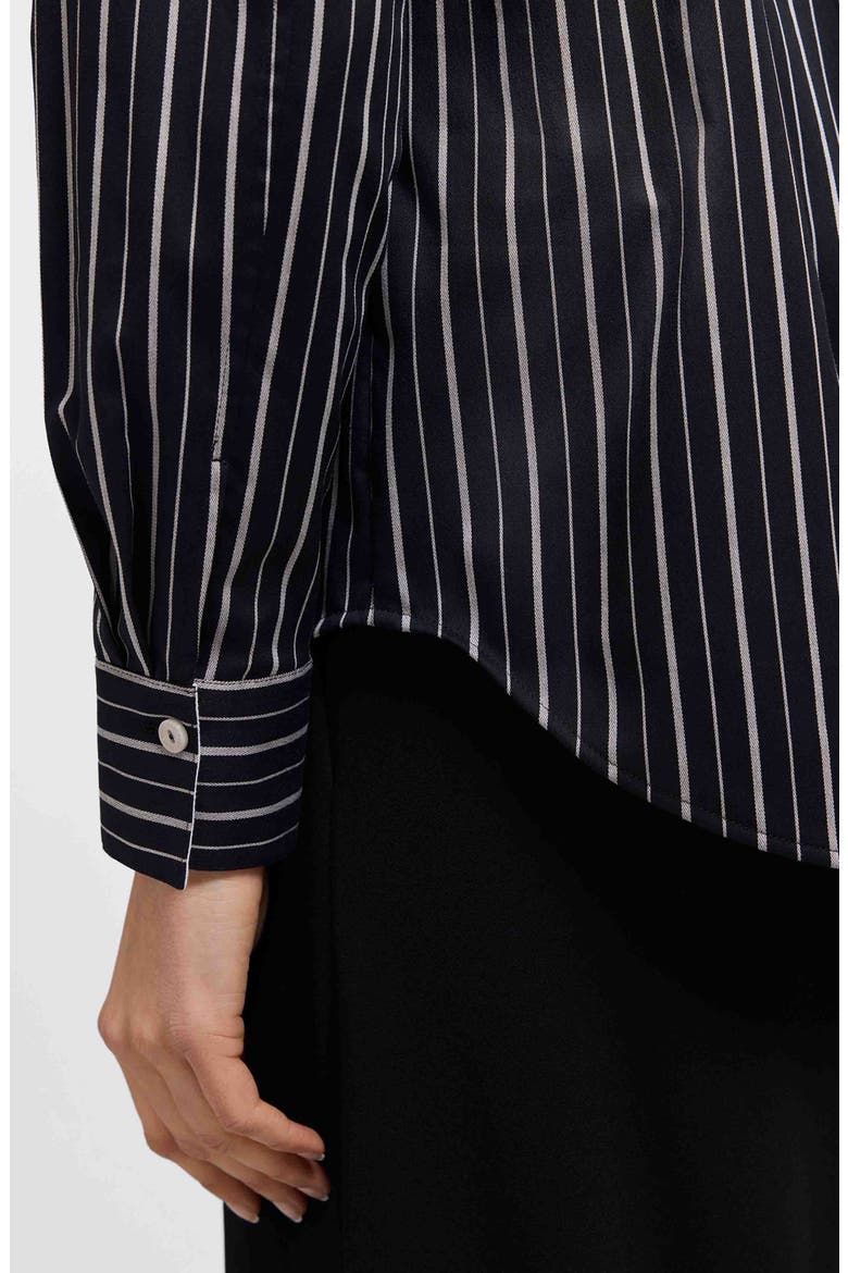 Margie Stripe Button-Up Shirt, Alternate, color, BLACK/ WHITE