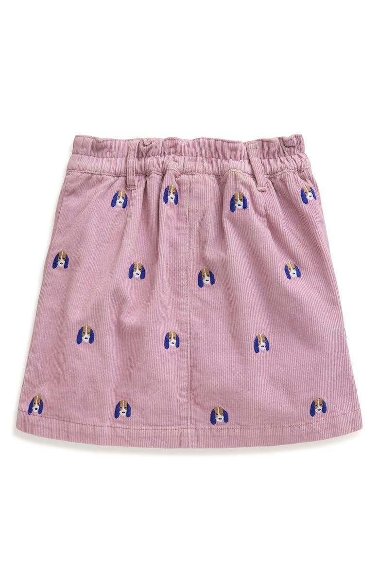 Mini Boden Kids' Pup Embroidered Corduroy Skirt, Alternate, color,