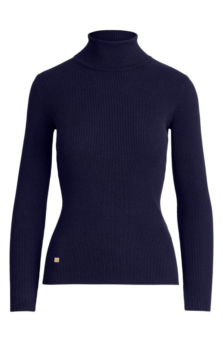 Lauren Ralph Lauren Ribbed Turtleneck Sweater, Alternate, color, Lauren Navy