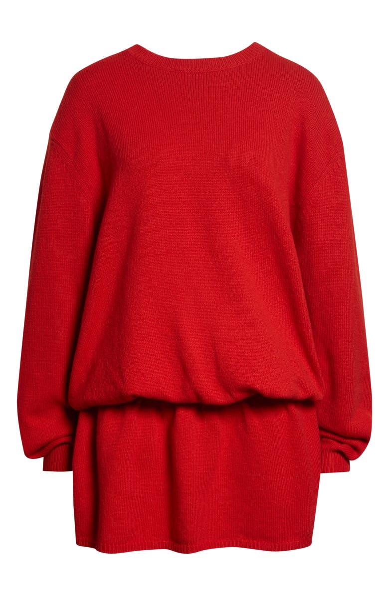 Sandy Liang Kazia Oversize Long Sleeve Sweater Dress, Alternate, color, Red
