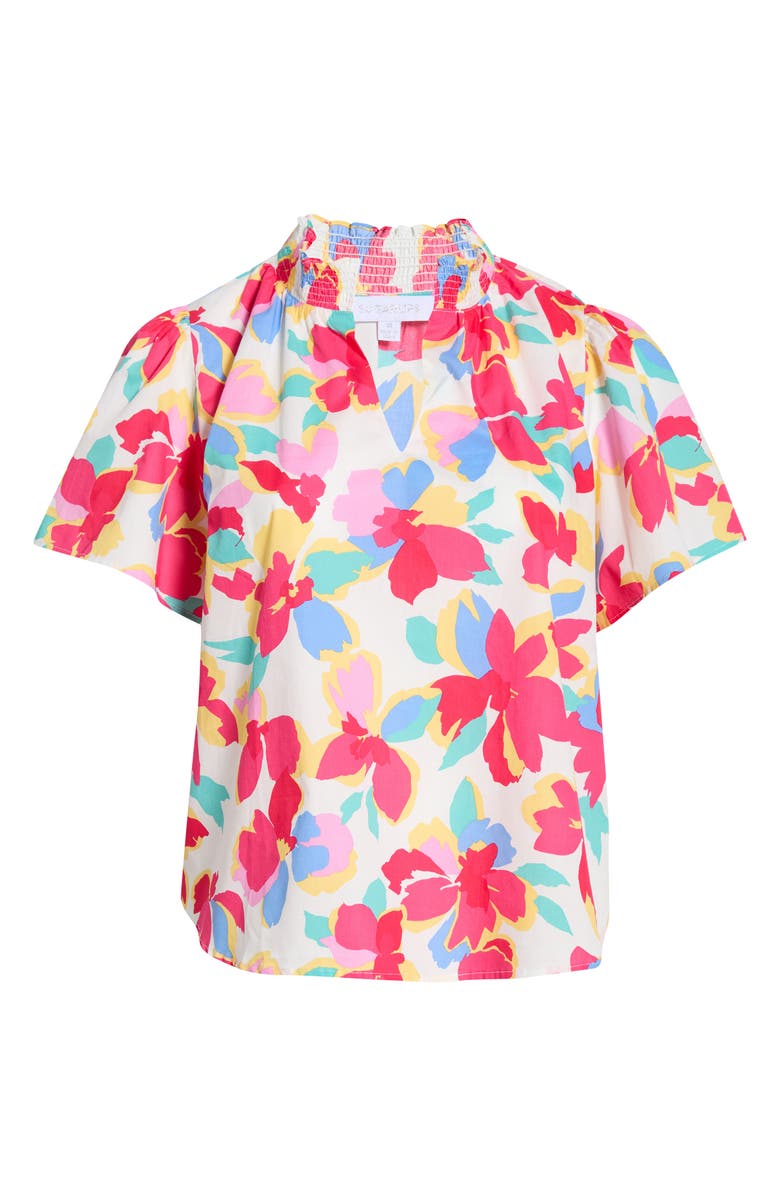 SUGARLIPS Yani Floral Smocked Top, Alternate, color, Fuchsia-Multi