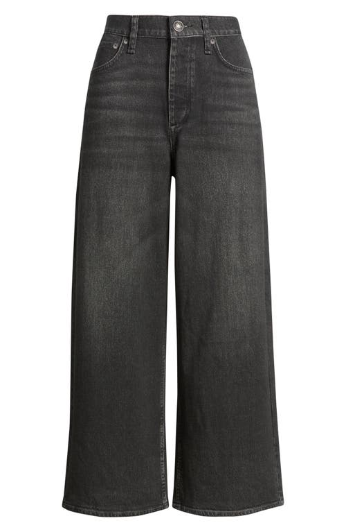 Rag & Bone Miramar Andi Wide Leg Cotton Terry Pants In Black