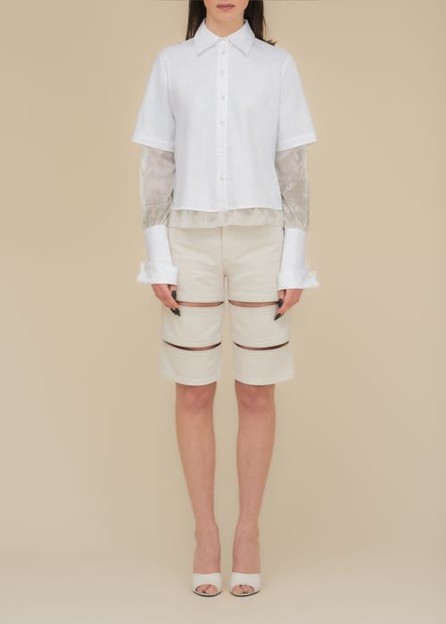 Contessa Mills Aradia Collared Cotton Poplin Shirt In White