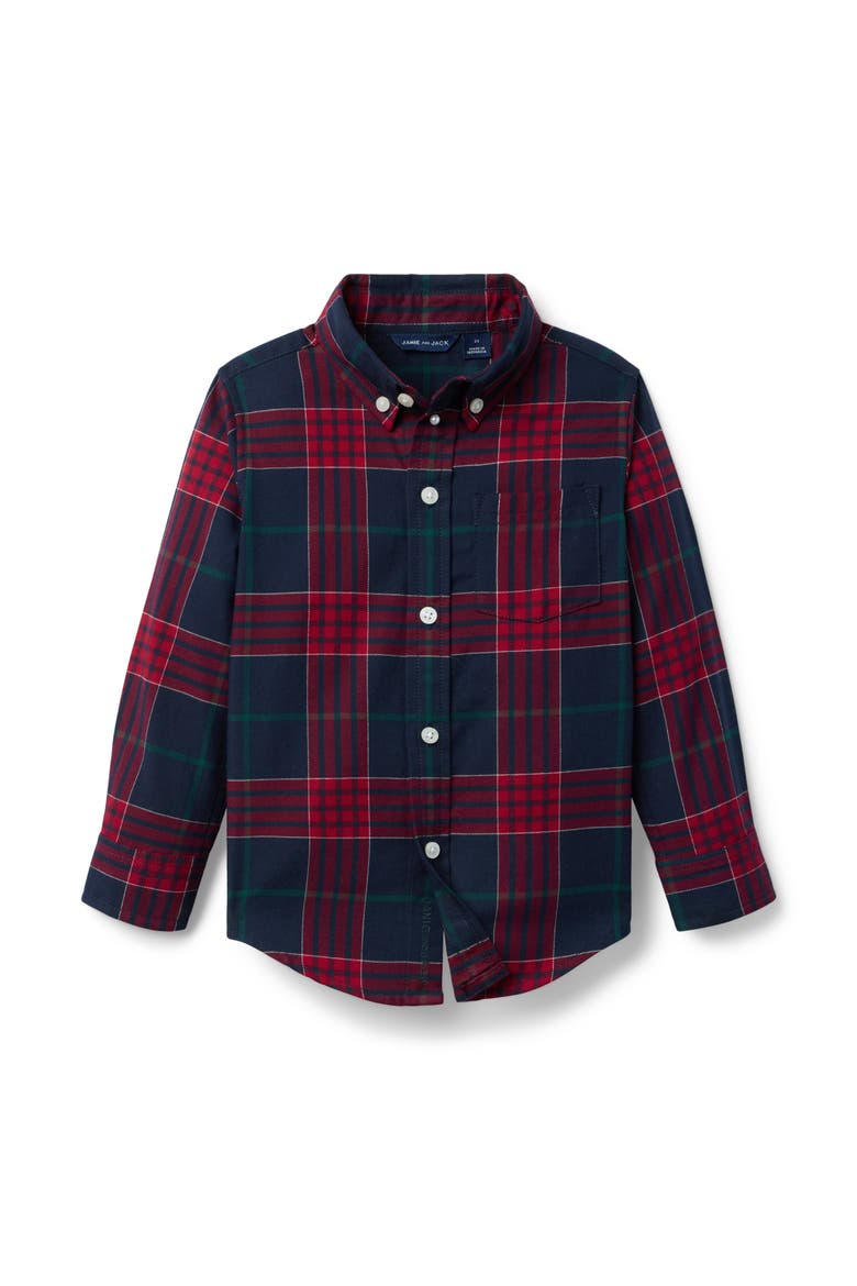 Tartan Poplin Shirt, Main, color, Blue