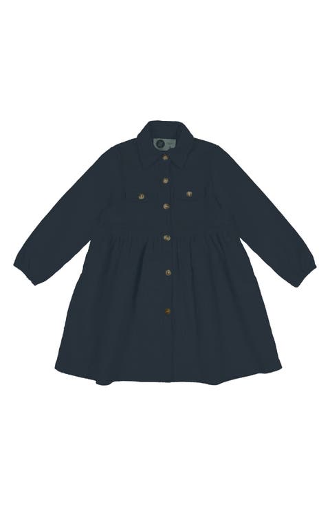 Kids' Pocket Long Sleeve Corduroy Dress (Toddler & Little Kid)