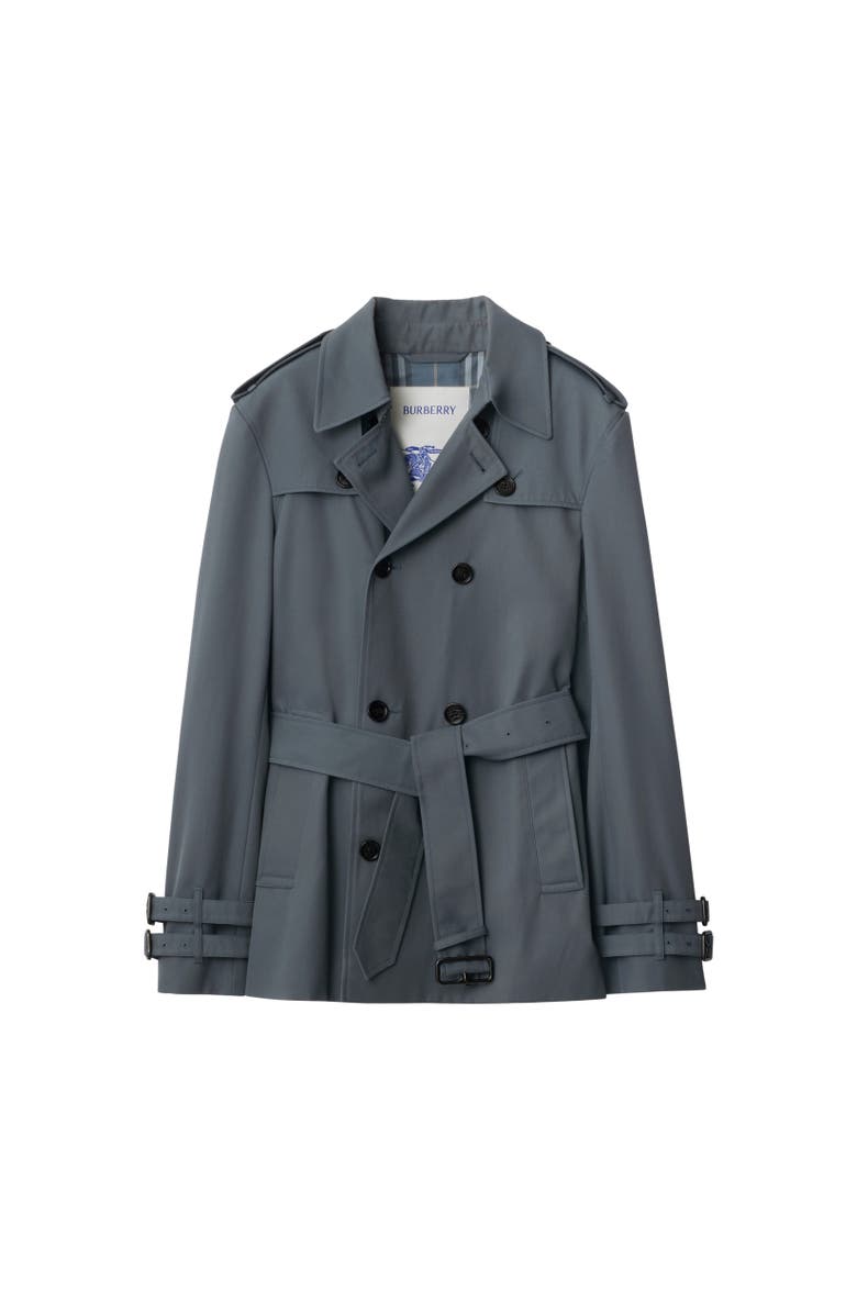 Burberry Short Gabardine Trench Coat, Alternate, color,