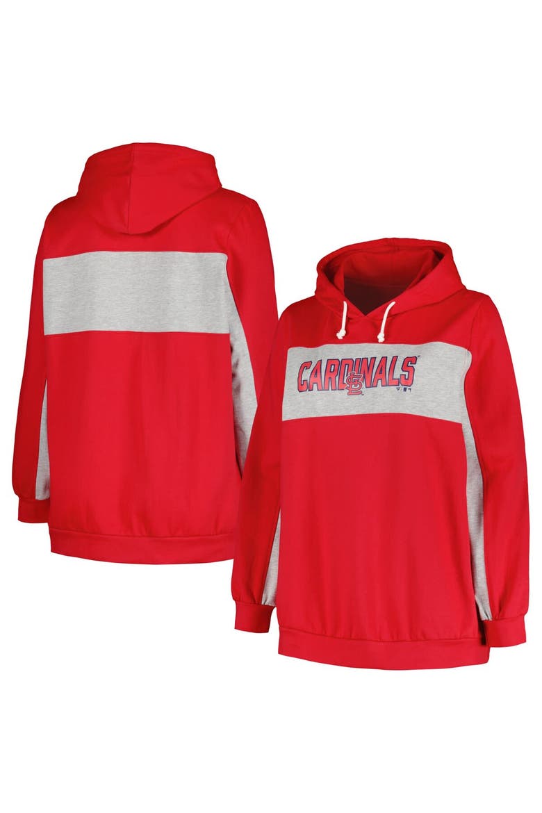 Women's Profile Red St. Louis Cardinals Plus Size Pullover Hoodie, Main, color, Red
