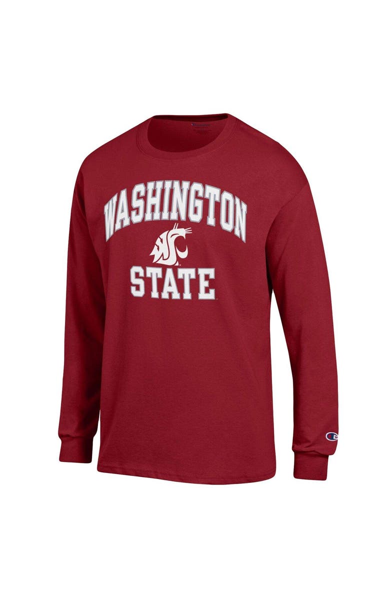 Champion Men's Champion Crimson Washington State Cougars High Motor Long Sleeve T-Shirt, Alternate, color, 
