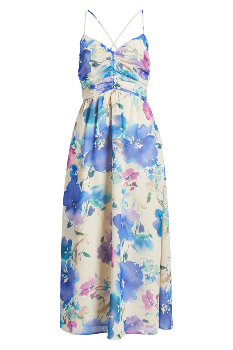 Floral Lane Midi Dress, Alternate, color, PURPLE FLORAL MULTI