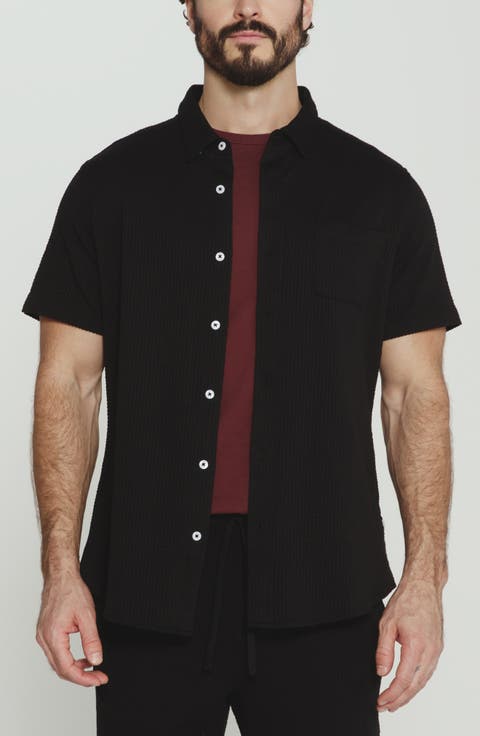 Bennet Stripe Seersucker Short Sleeve Button-Up Shirt