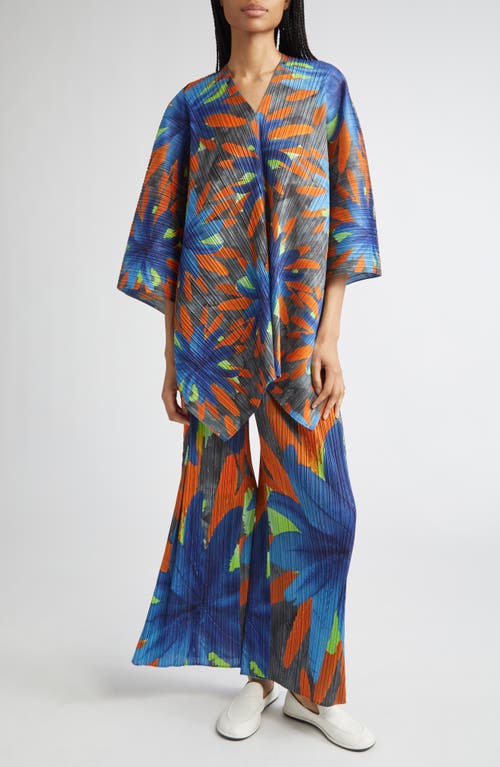 Issey Miyake Pleats Please Carnival Pleated Wide Leg Pants In Multi
