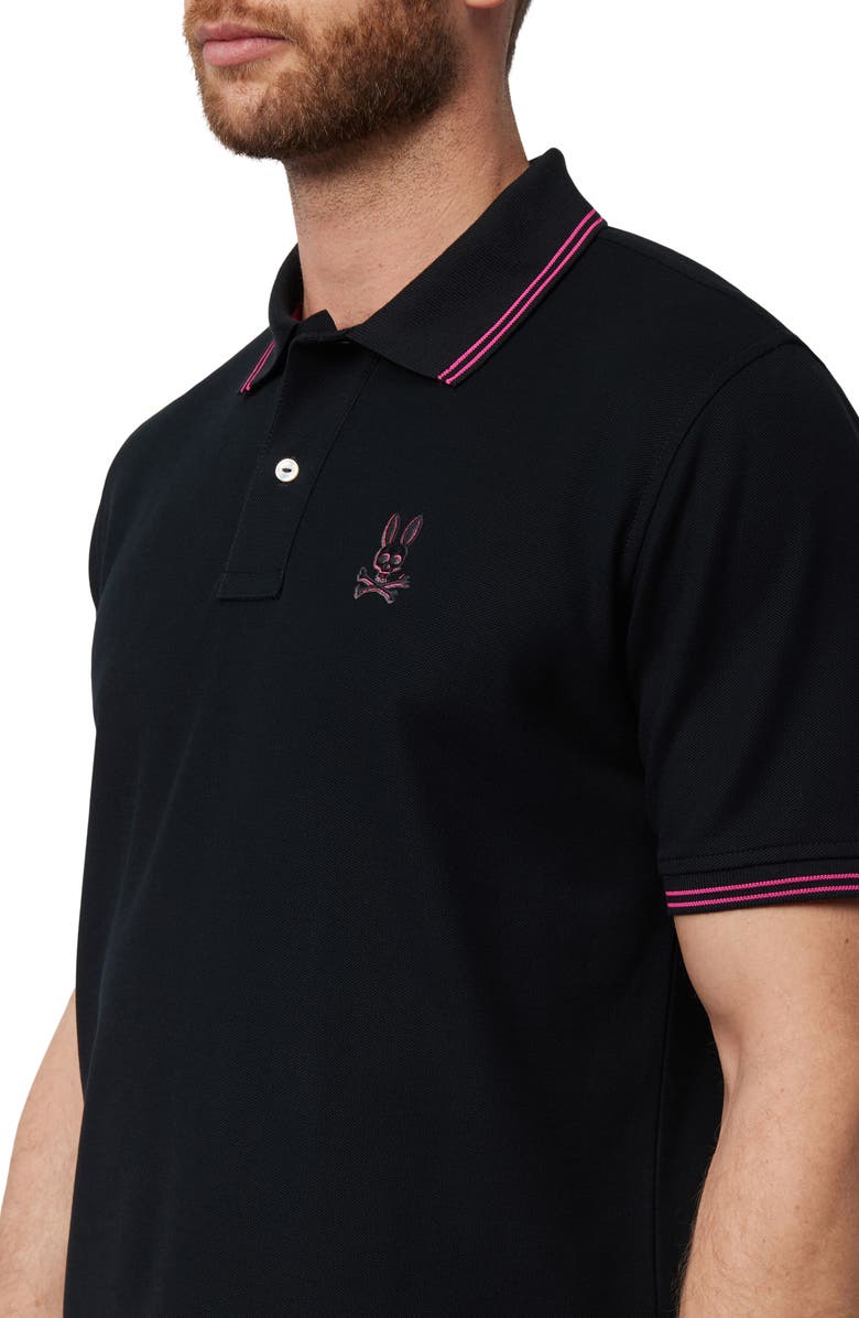 Psycho Bunny Tipped Logo Embroidered Pima Cotton Piqué Polo, Alternate, color,