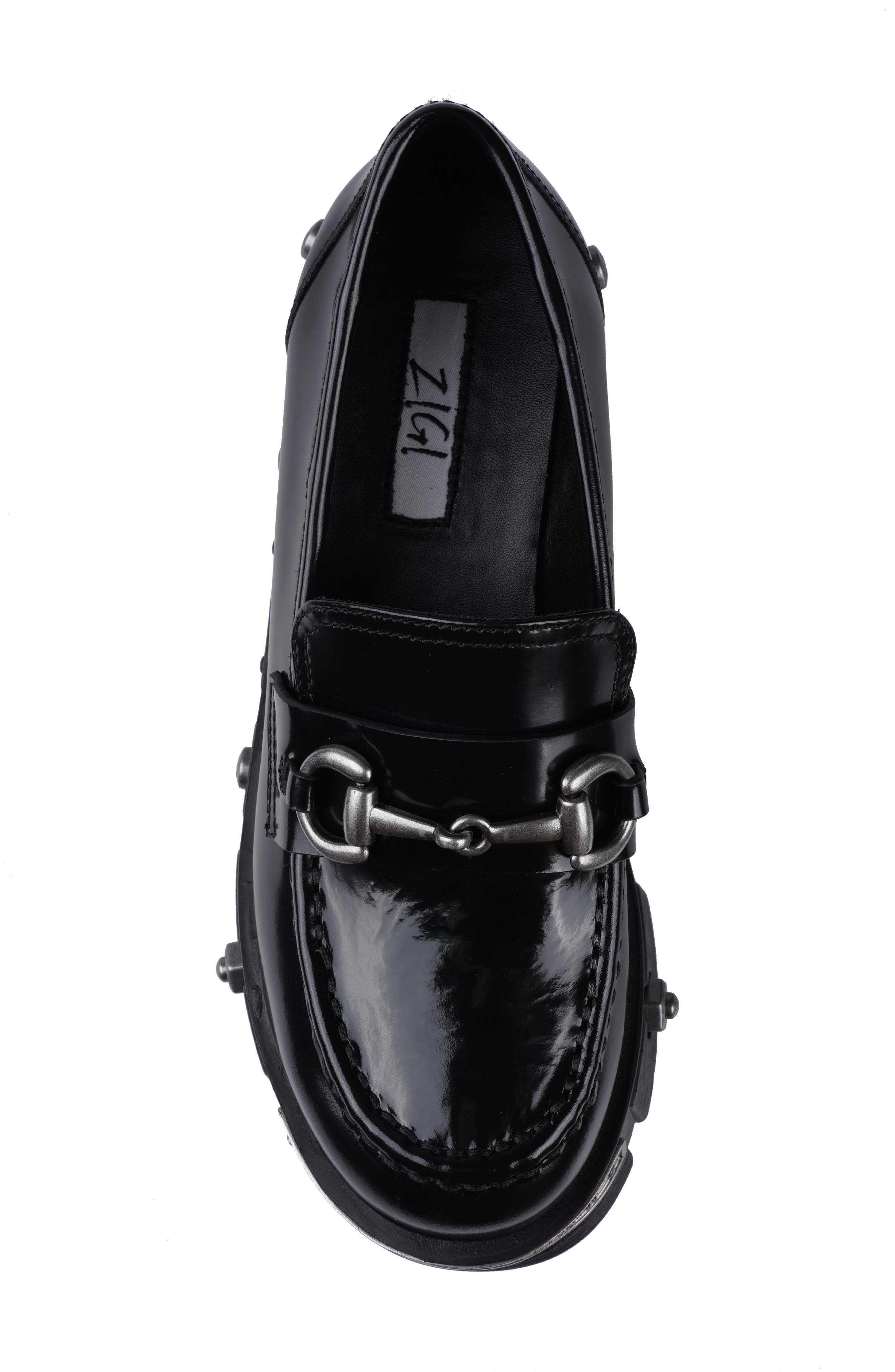 ZIGI Antina Lug Sole Loafer, Alternate, color, Black Leather
