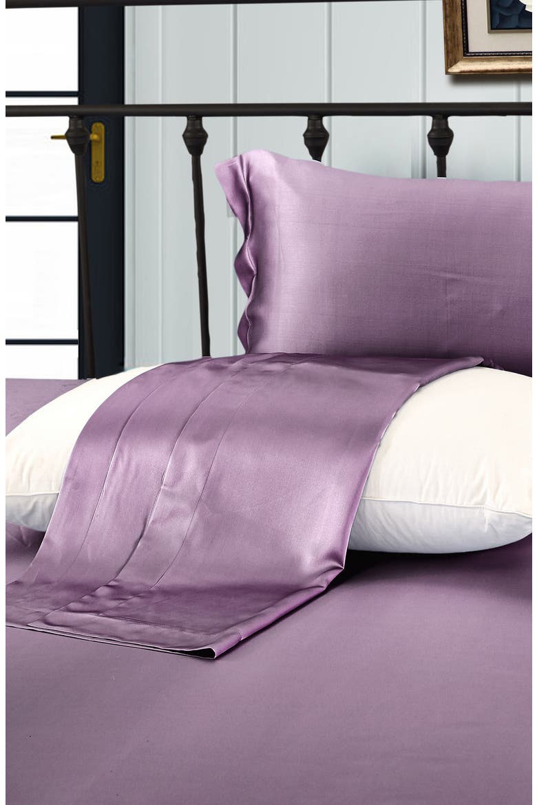 Pure Mulberry Silk Oxford Envelope Luxury Pillowcase, Alternate, color, Lavender