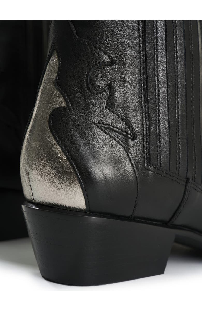 Velez Leather Western Ankle Boots, Alternate, color, Black