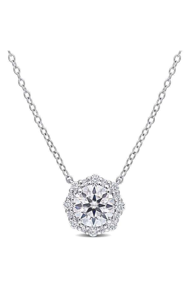 Julianna B. Moissanite Halo Necklace, Main, color, 