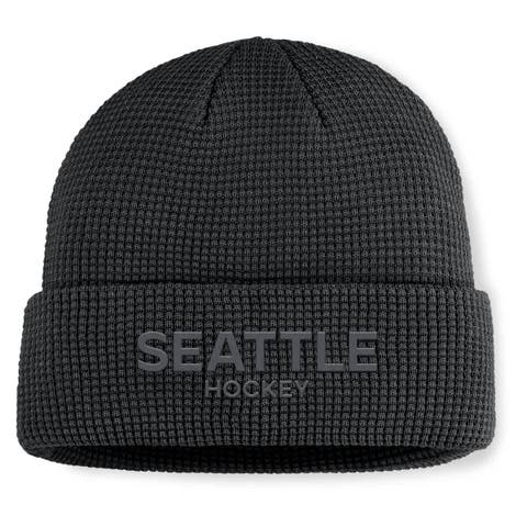 Men's Fanatics Black Seattle Kraken Authentic Pro Road Cuffed Knit Hat