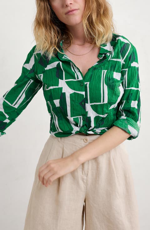 Larissa Print Button-Up Shirt