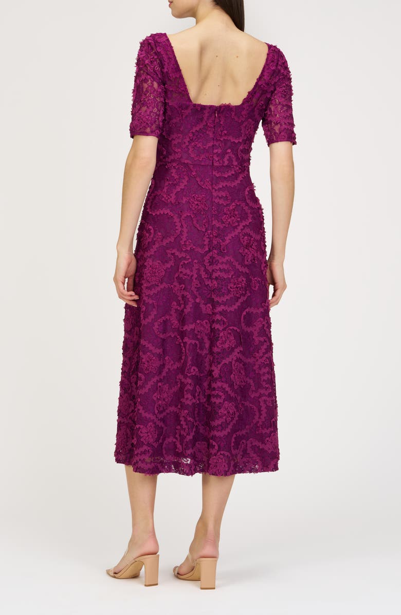 JS Collections Jenni Floral Lace Cocktail Midi Dress, Alternate, color, Plum Caspia