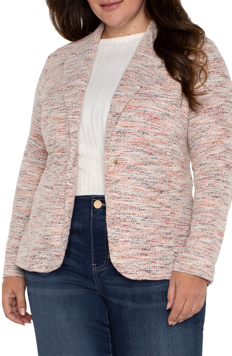 Liverpool Los Angeles Bouclé Fitted Blazer, Alternate, color, Lava Flw Boucle