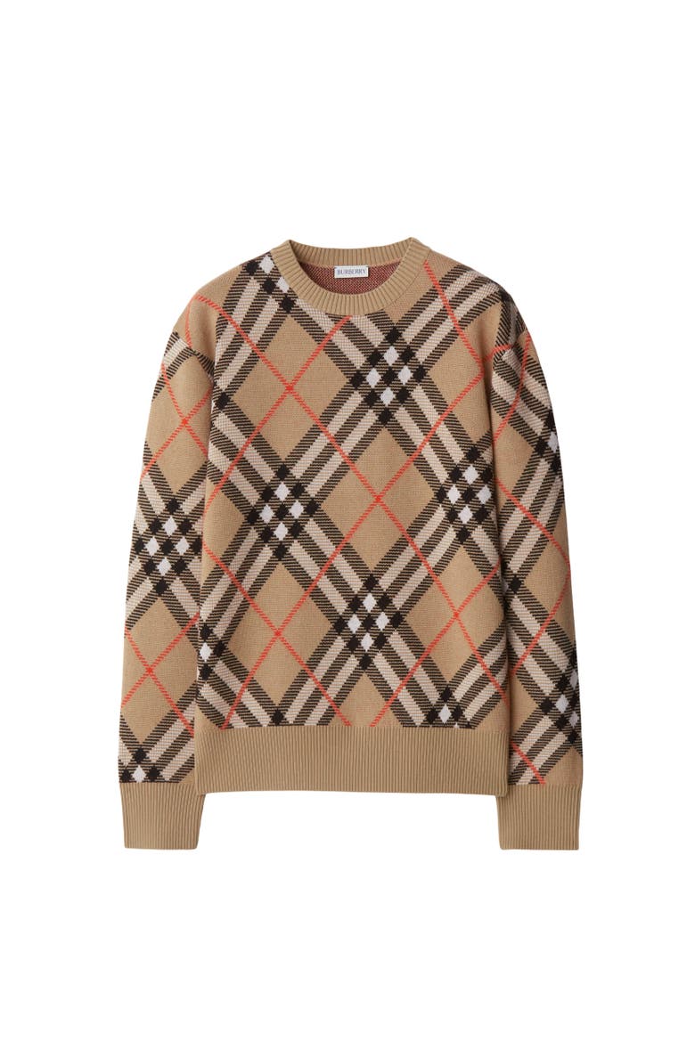 Check Wool Mohair Blend Sweater, Alternate, color, Sand beige