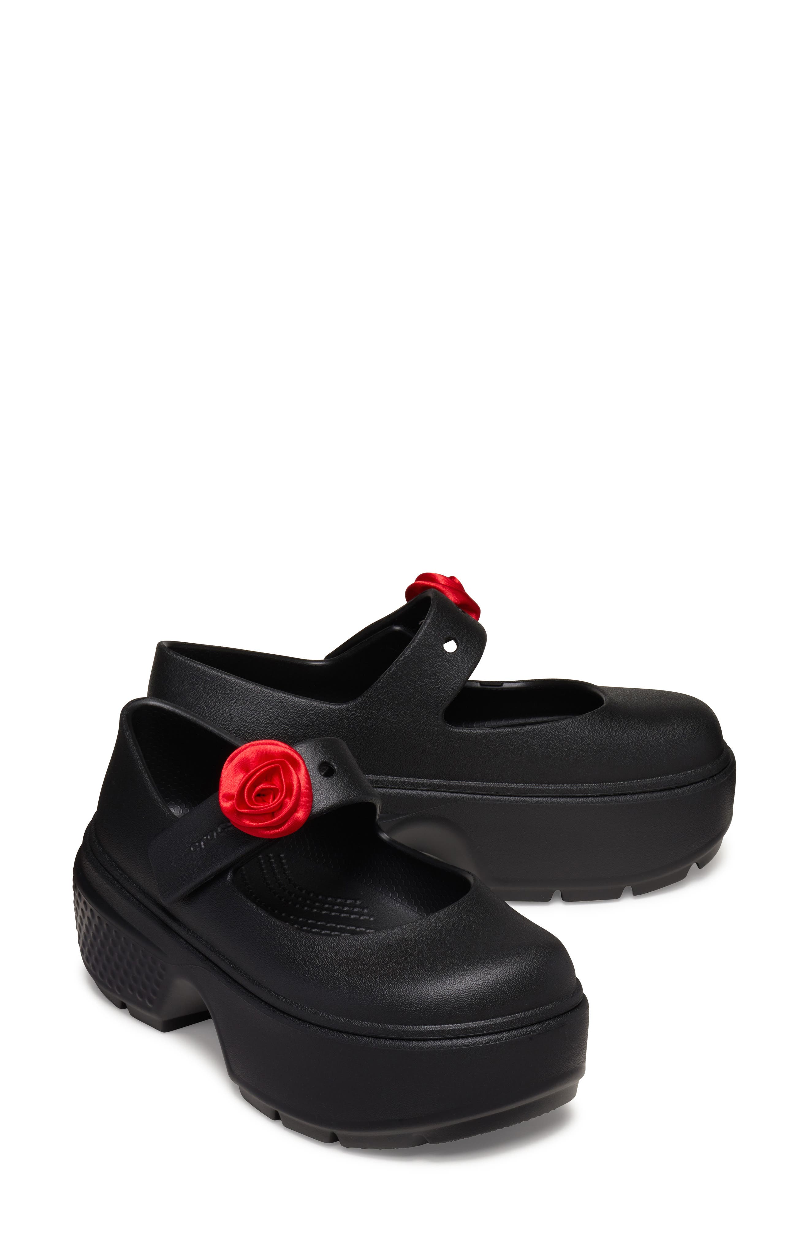 CROCS Stomp Rosette Mary Jane, Alternate, color, Black