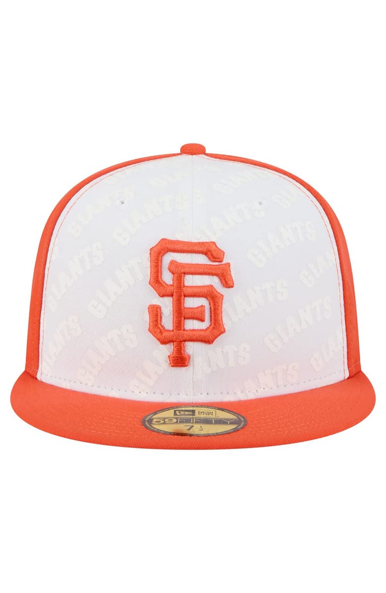 New Era Men's New Era White/Orange San Francisco Giants Repeat 59FIFTY Fitted Hat, Alternate, color, White