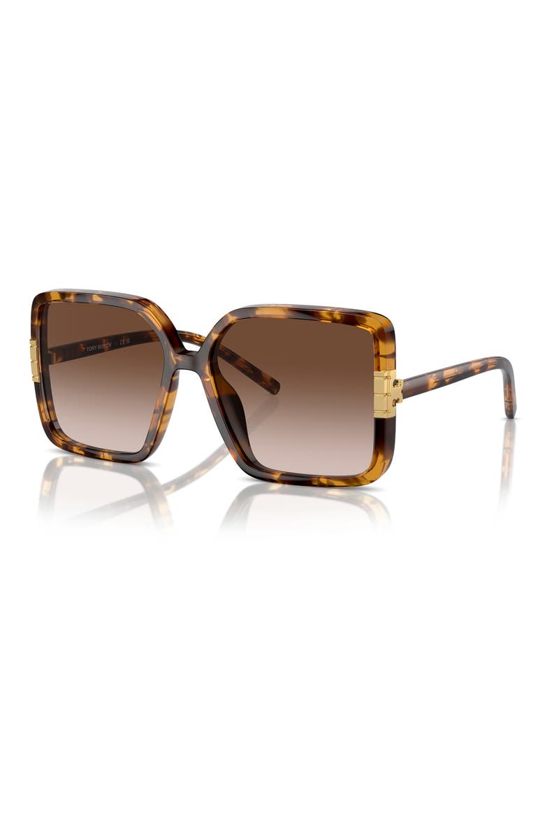 57mm Gradient Square Sunglasses, Alternate, color, TORTOISE