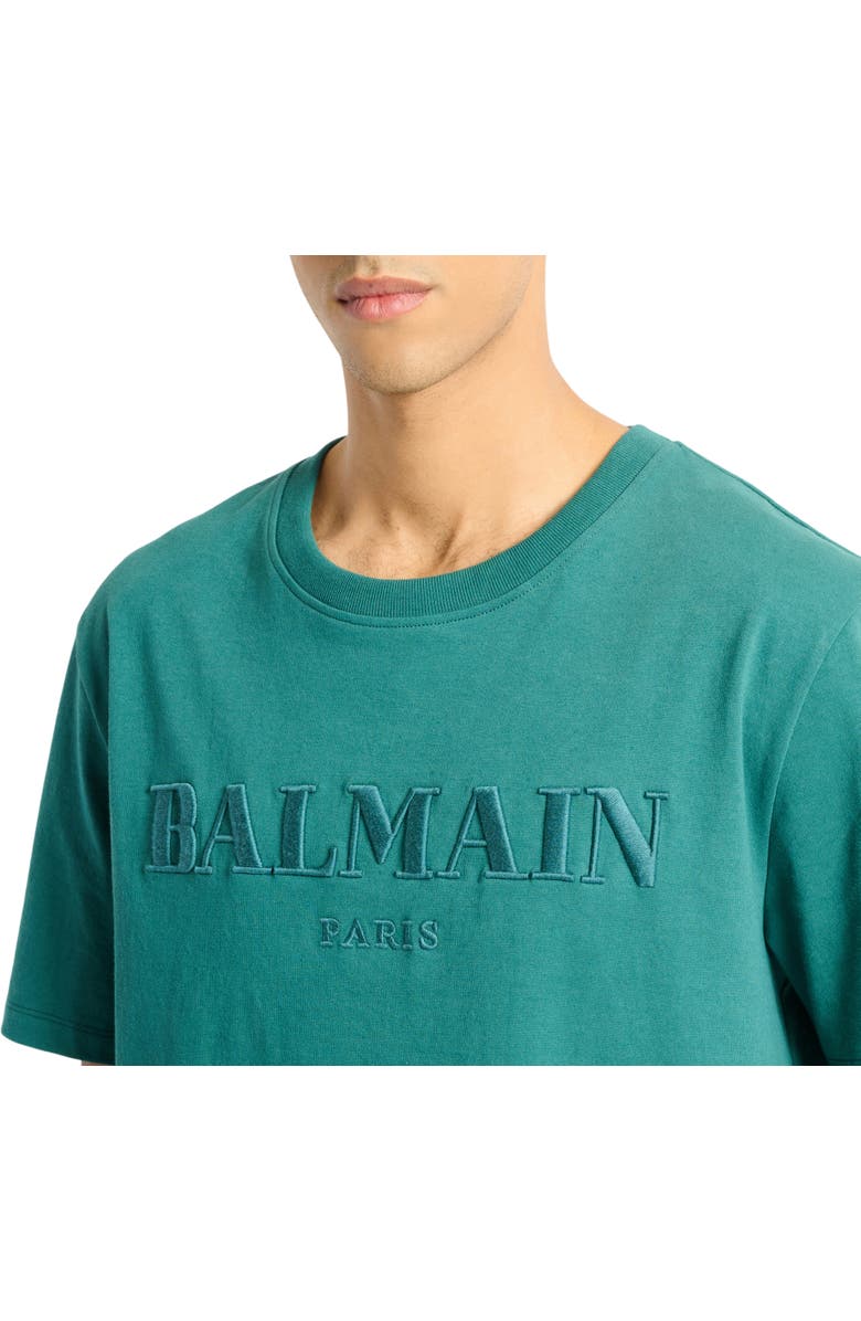 Balmain Vintage Balmain embroidered T-shirt, Alternate, color, Blue