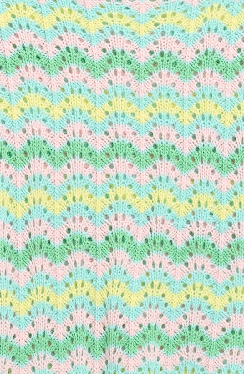 Cotton Emporium Kids' Stripe Pointelle Sweater, Alternate, color, Green