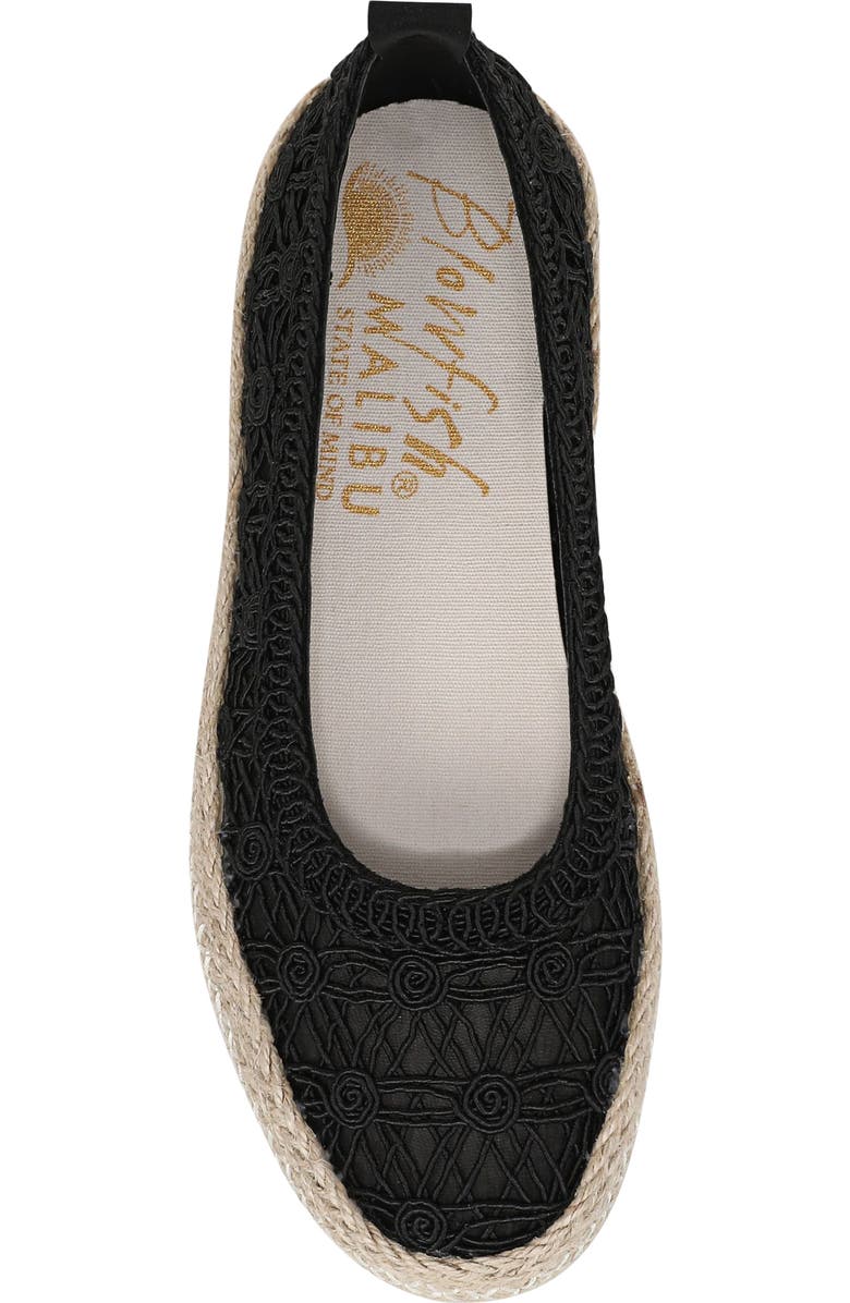 Blowfish Malibu Benita Sole Espadrille Flat, Alternate, color, Black Woven Fabric