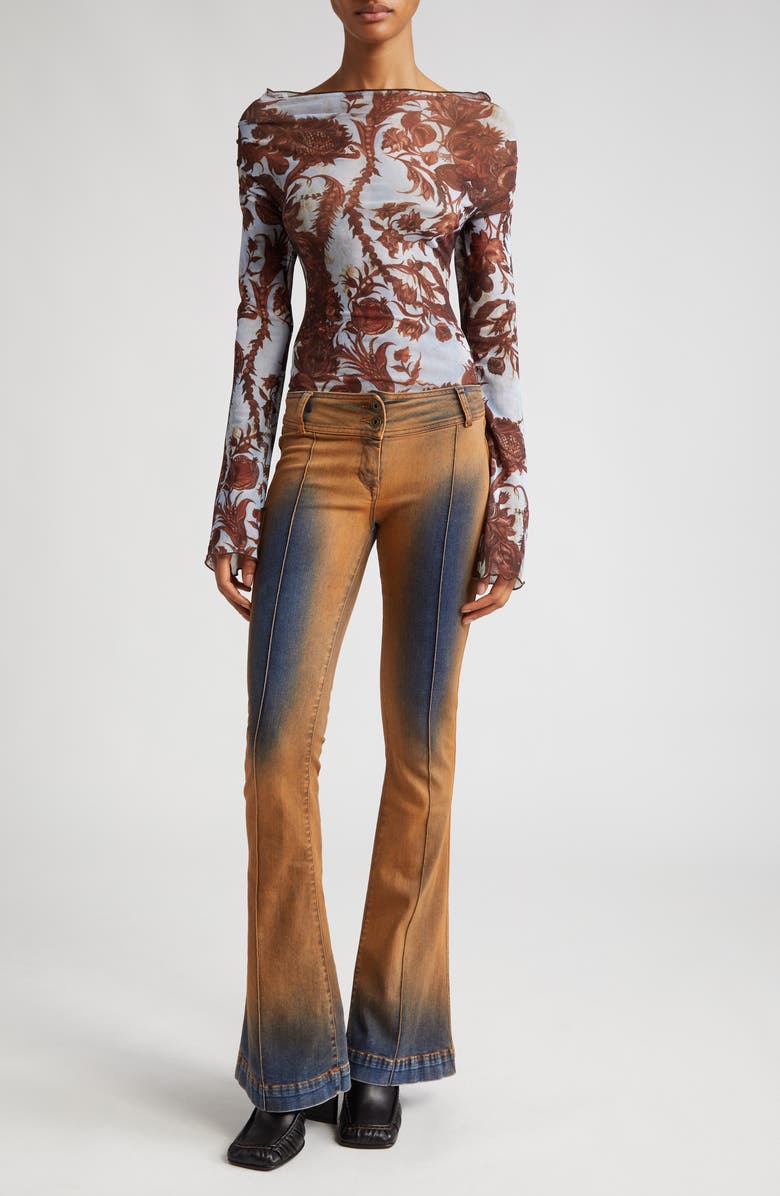 Knwls Floral Mesh Top, Alternate, color,